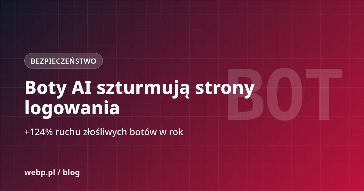 Boty AI szturmują strony logowania. Ruch złośliwych botów wzrósł o 124%